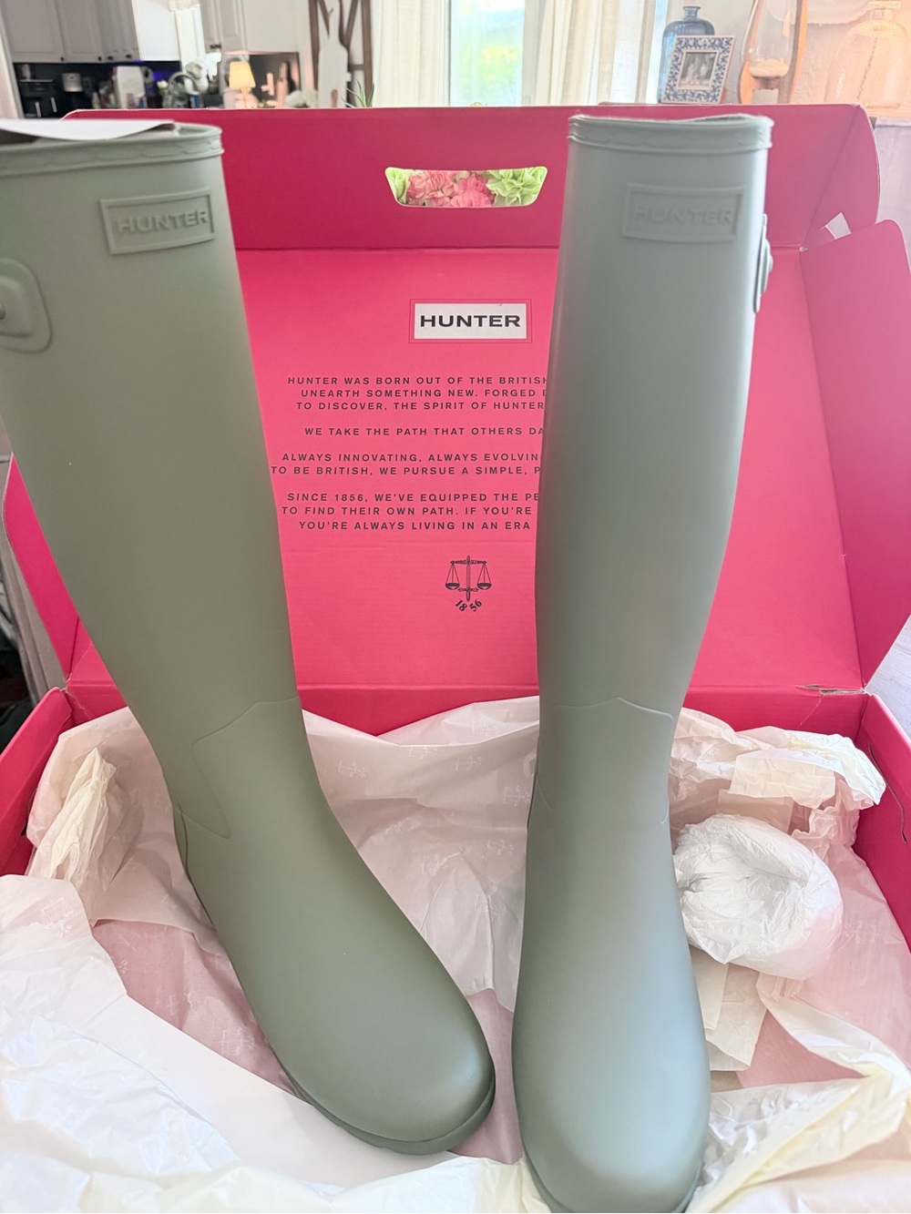 Hunter Women's Tall Rain Boots in Sage